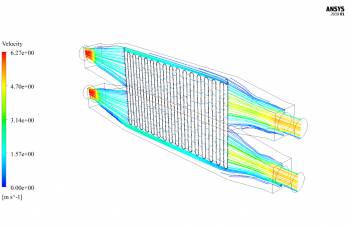 Heat Exchanger With Twisted Barrier CFD Simulation