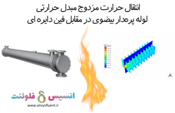 انتقال حرارت مزدوج مبدل حرارتی لوله پره‌دار بیضوی در مقابل فین دایره ای، شبیه سازی با انسیس فلوئنت